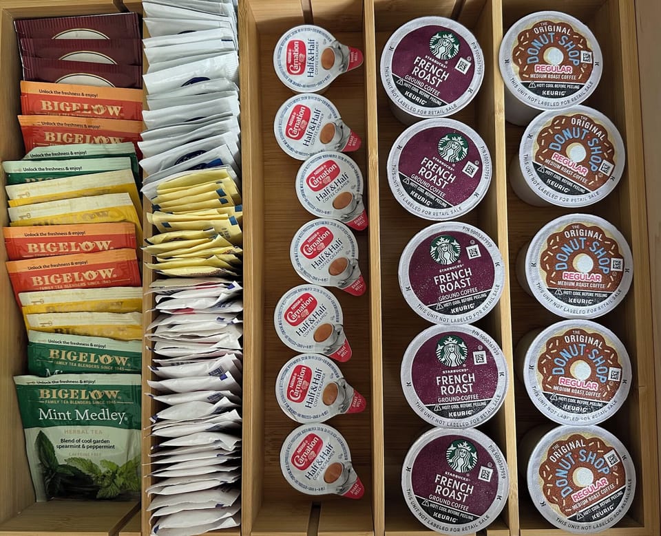 Starter supply of coffee capsules & tea provided
