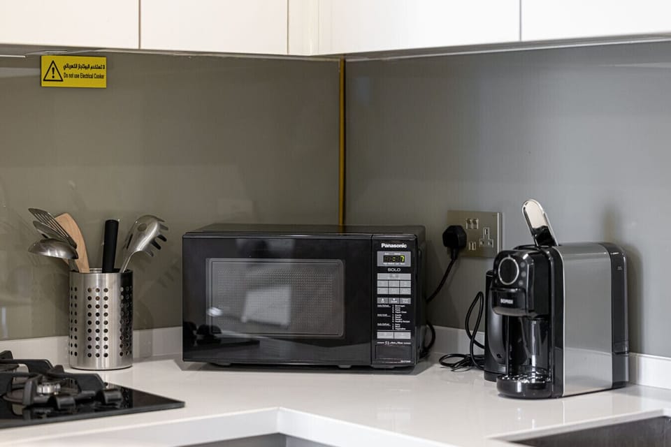 Thoughtfully curated countertop essentials—everything you need for a comfortable, luxury stay