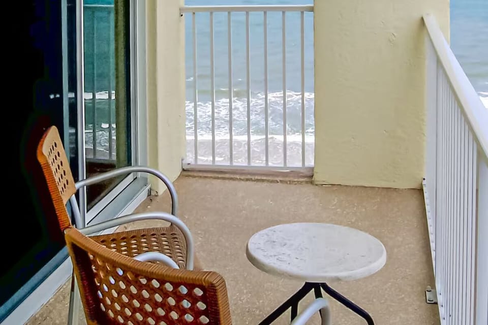 Sip morning coffee on the balcony with ocean breezes.