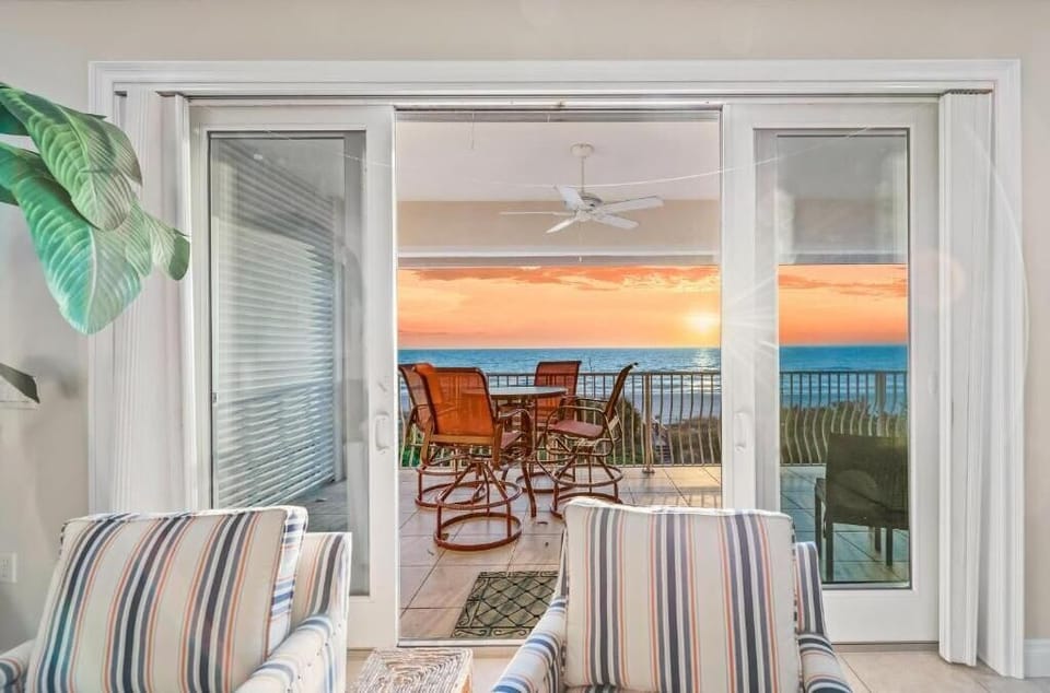 Balcony view through open doors