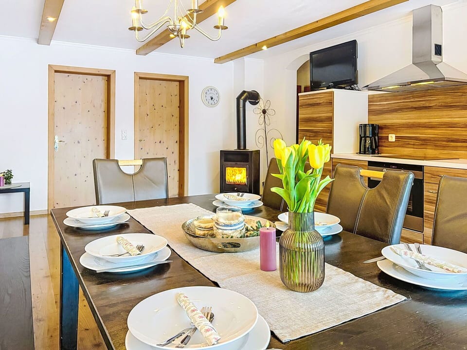 Furniture, Interior Design, Flooring, Wood, Table, Ceiling, Floor, Chair, Dining Room, Kitchen & Dining Room Table
