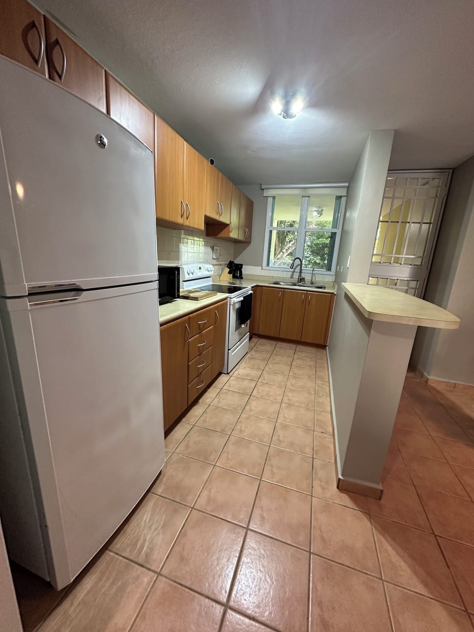 Equipped kitchen with modern appliances, ample cabinetry, and sleek counters.