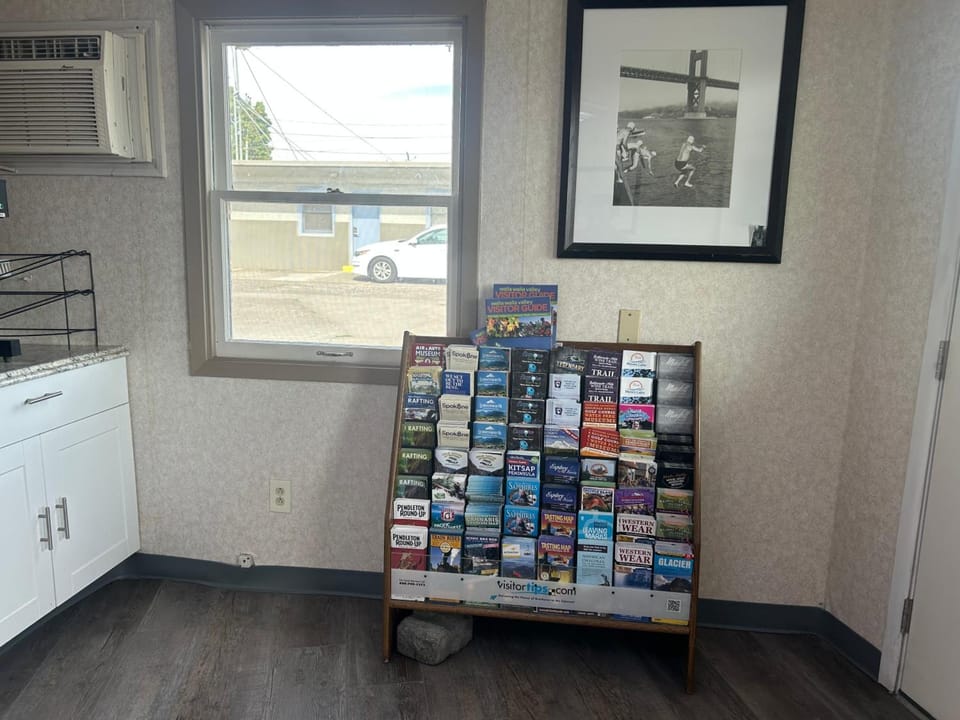 Plan easy local adventures with helpful brochures by the window.