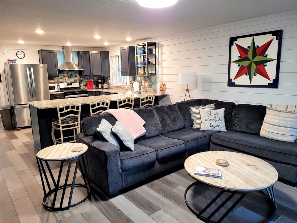 Family Room and Fully Stocked and Functional Kitchen