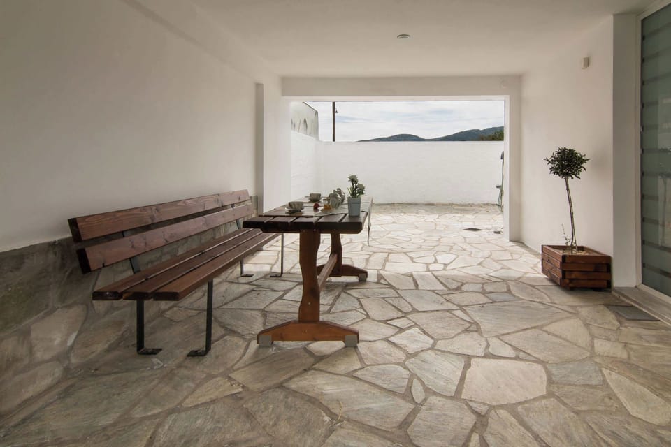 Outdoor furniture of the entrance on the property!