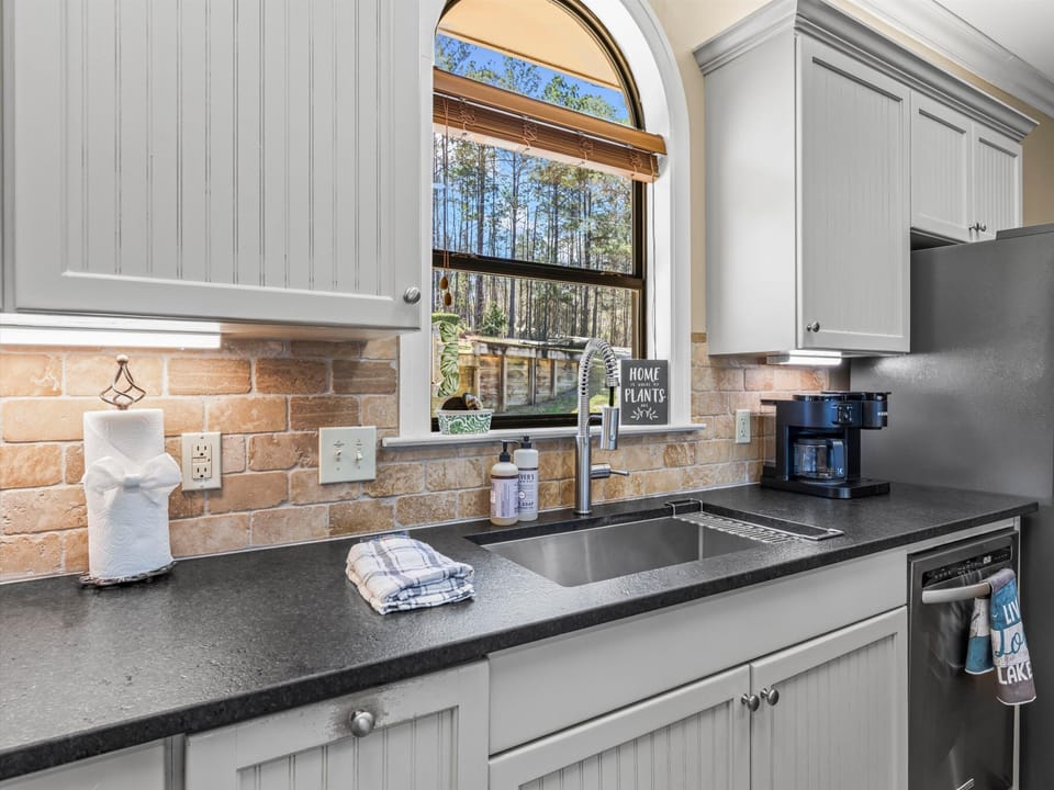 Kitchen with lots of natural light