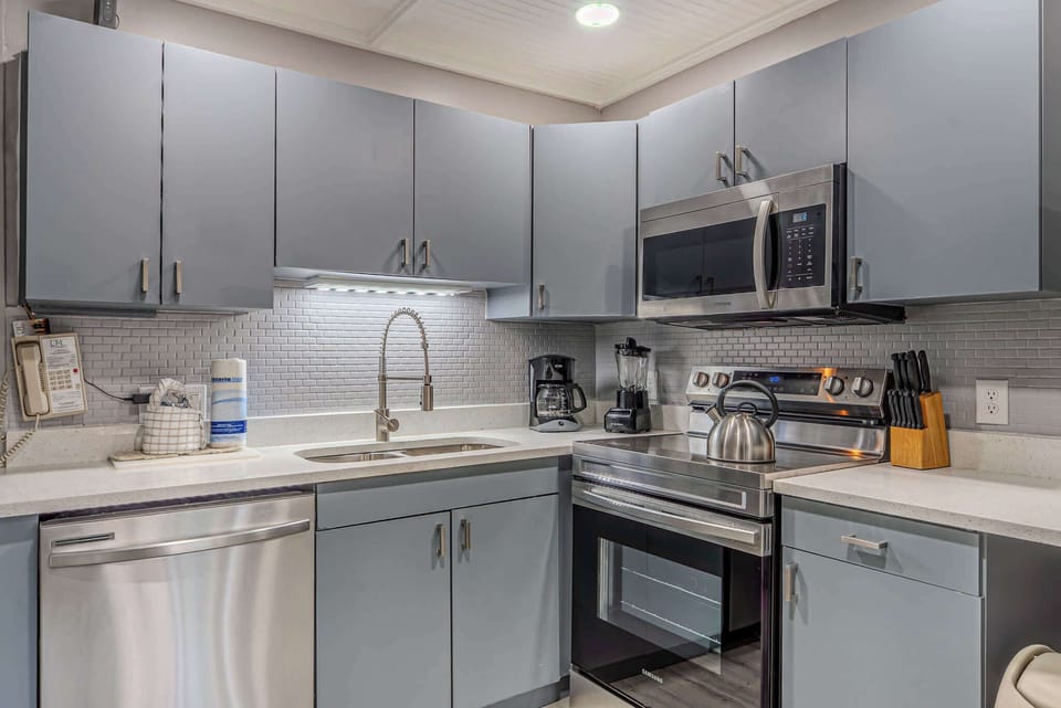 Large kitchen space perfect for vacation meals!