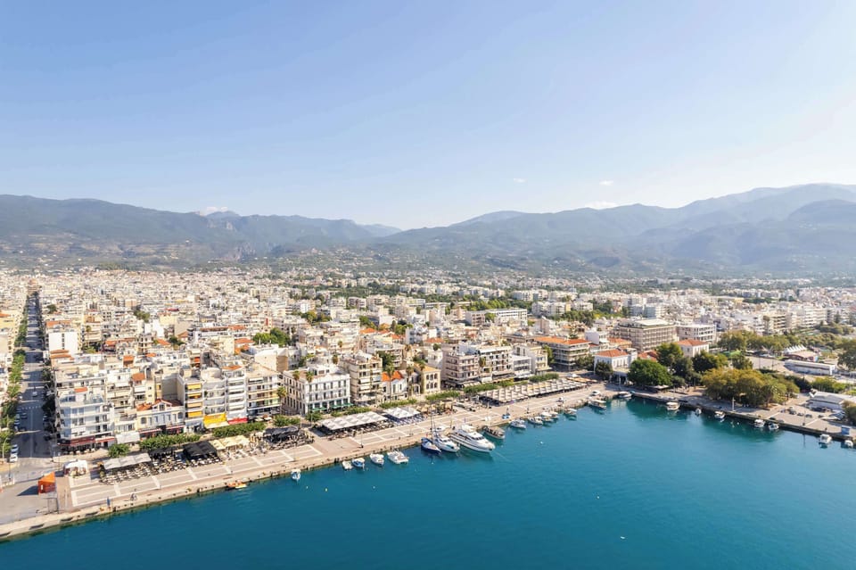 Wide View of Kalamata Coastline and Cityscape