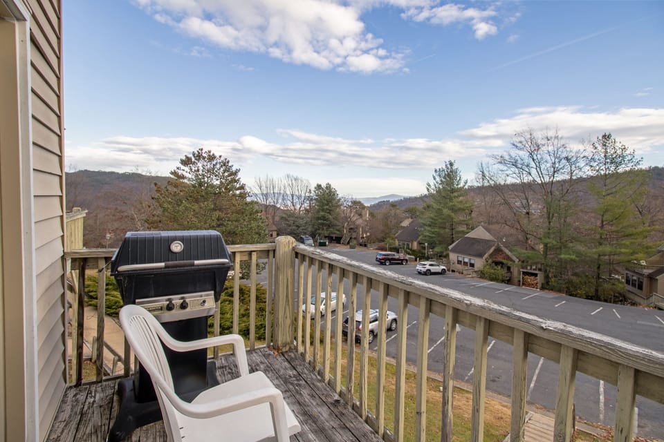 Private front deck with gas grill and panoramic views