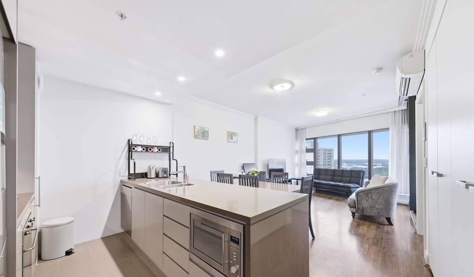 Sleek kitchen with modern appliances