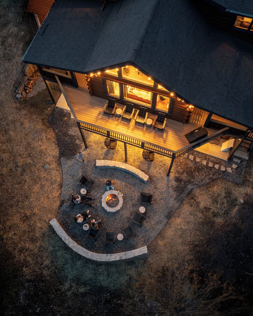 Gather the whole family around the firepit in the evening and enjoy incredible mountain views.