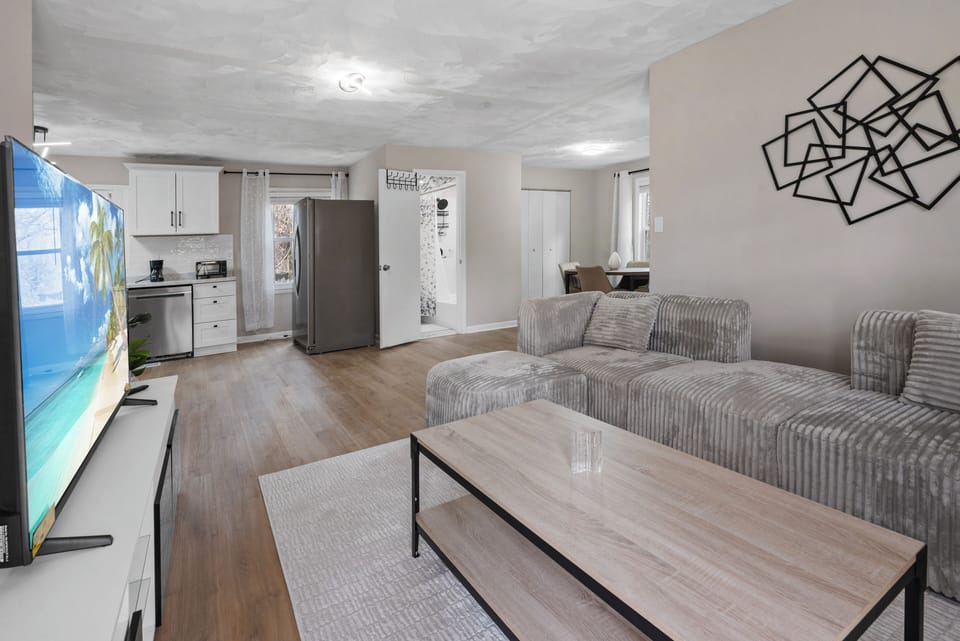 Open-concept layout connecting the living room and kitchen for easy flow.