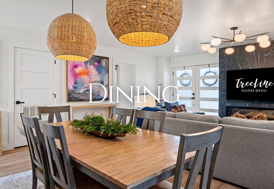 The dining area feels bright and open, offering a comfortable spot to gather for meals, games, or long conversations around the table.