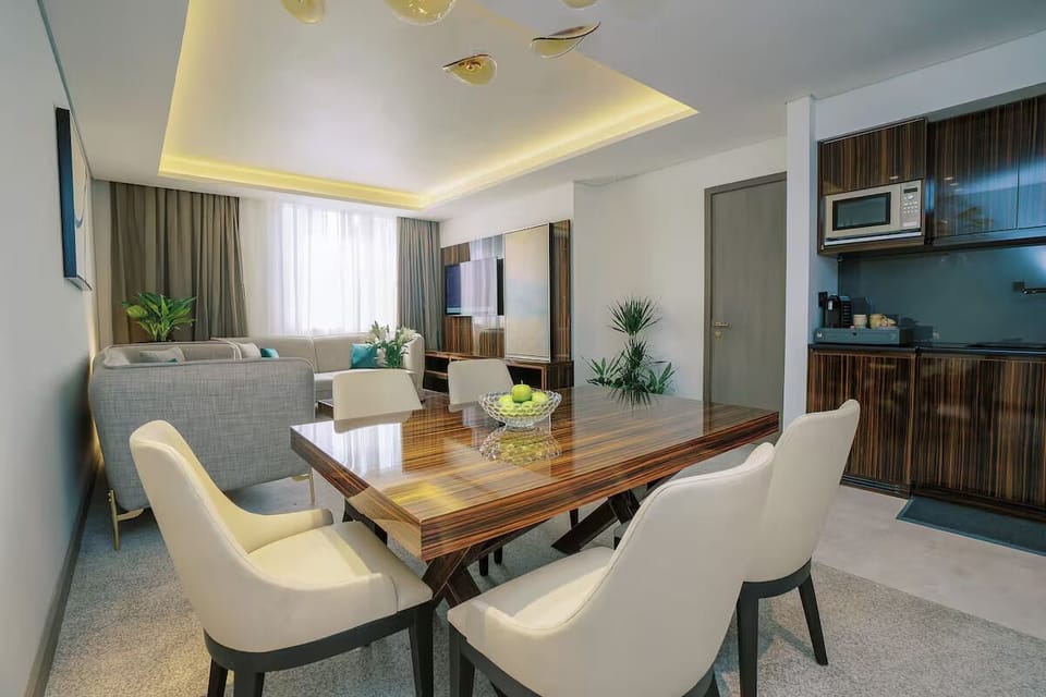 Living room with dining area