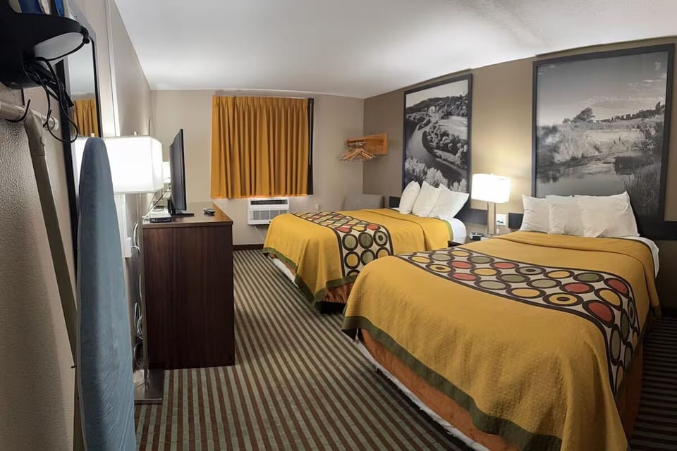 Unwind after adventures in a cozy double-queen room.