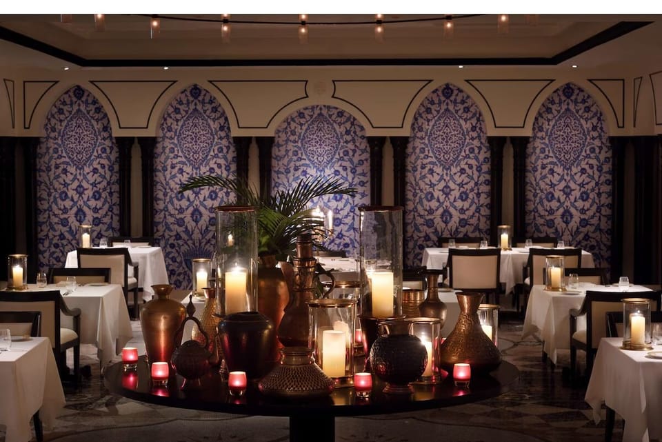 Savor candlelit dinners surrounded by rich patterns and calm.