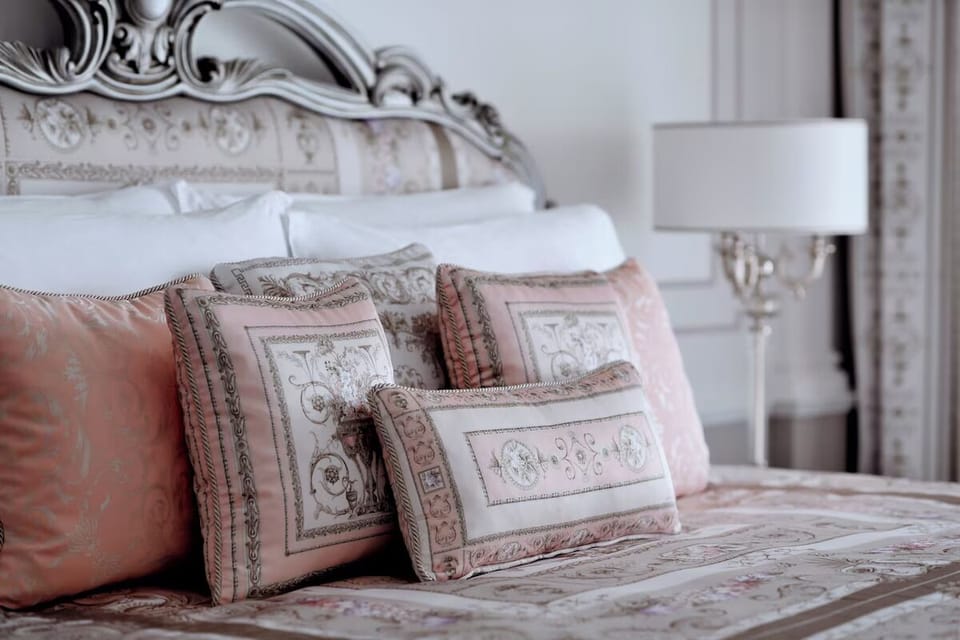 Nestle into silky pillows for a calm, cozy night.