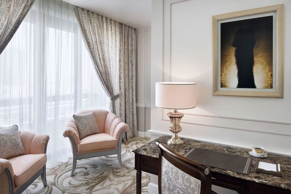 Settle in to work or journal beside bright, airy windows.