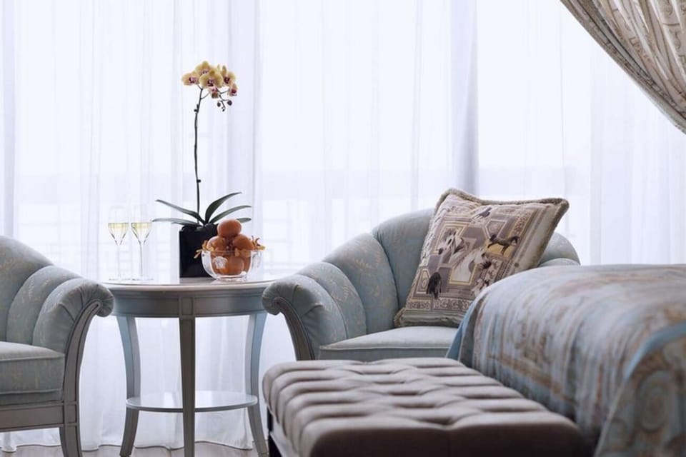 Sip champagne by the window in a quiet corner.