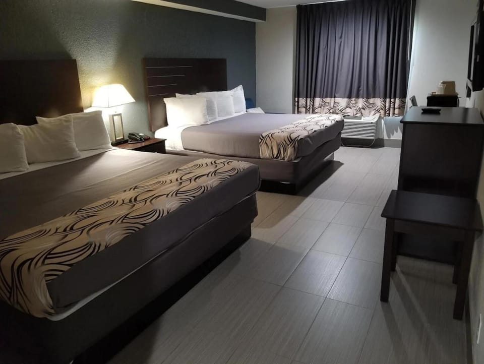 Unwind after a long day in cozy double beds.