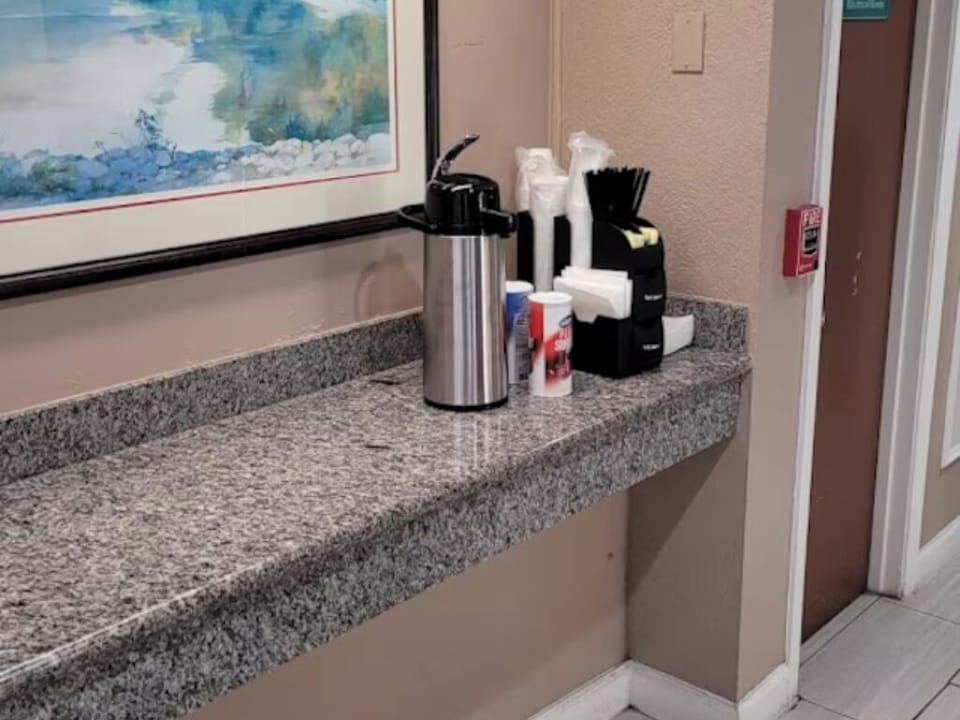 Refuel anytime with convenient lobby coffee and tea setup.
