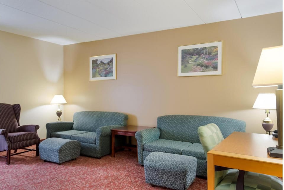 Stretch out on cozy seating and relax after a full day.
