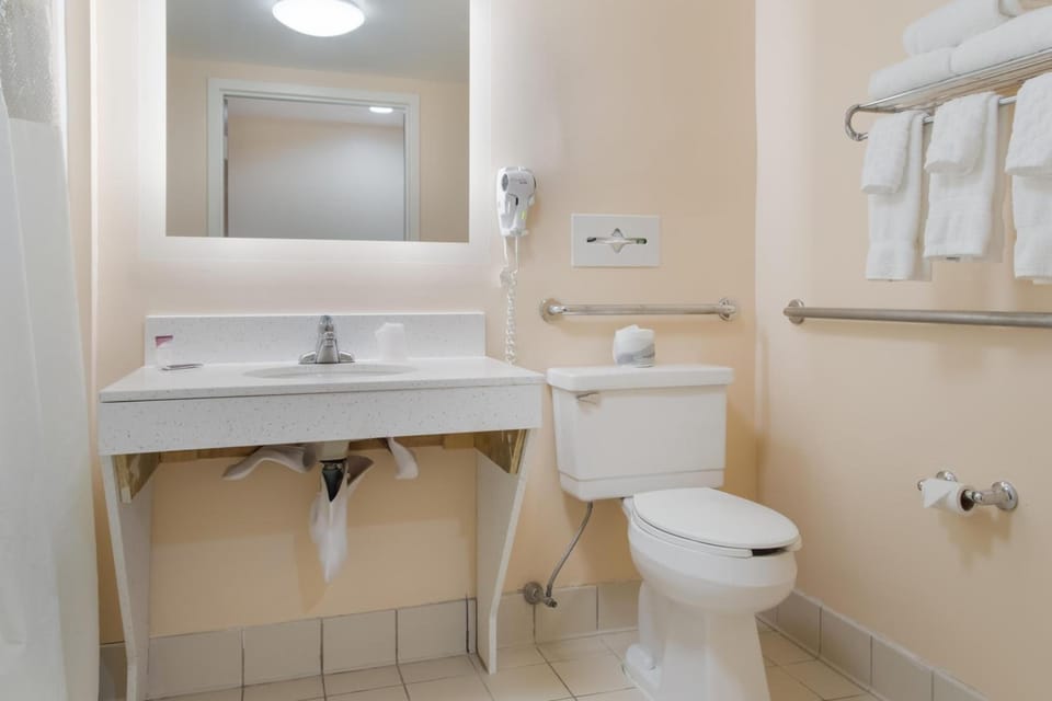 Start your day smoothly in a bright, spotless bathroom.