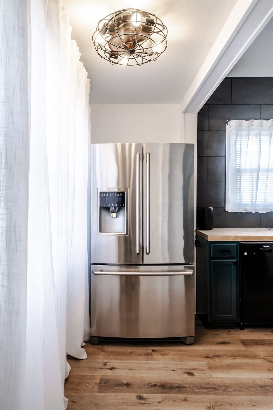 Large stainless steel refrigerator 