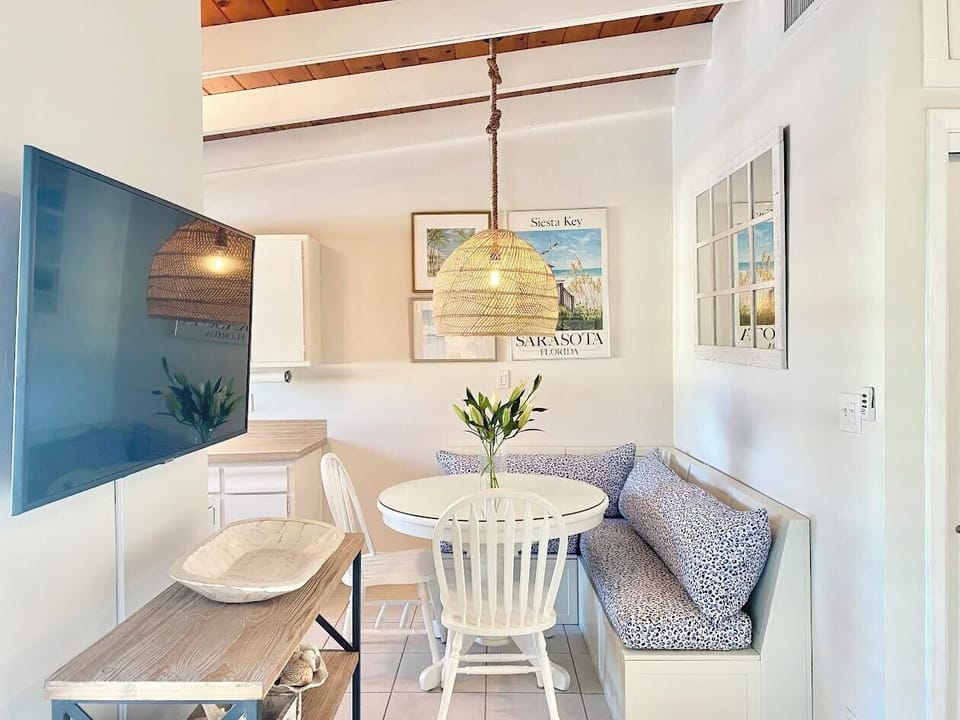 Open dining area comfortable seating for 4