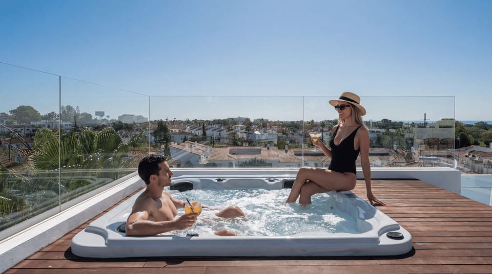 Outdoor spa tub