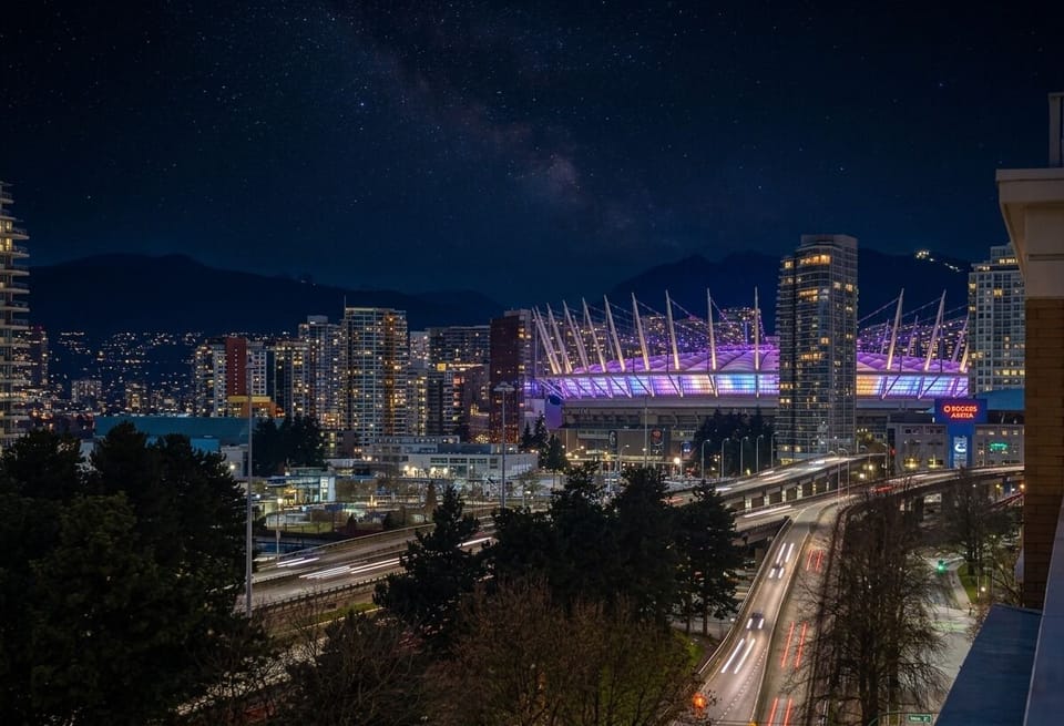 Unmatched views of BC Place from your private oversized patio.