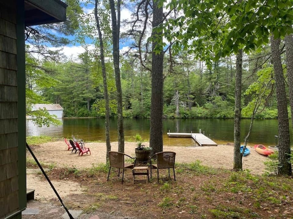 Creekside beach dock and outdoor sitting