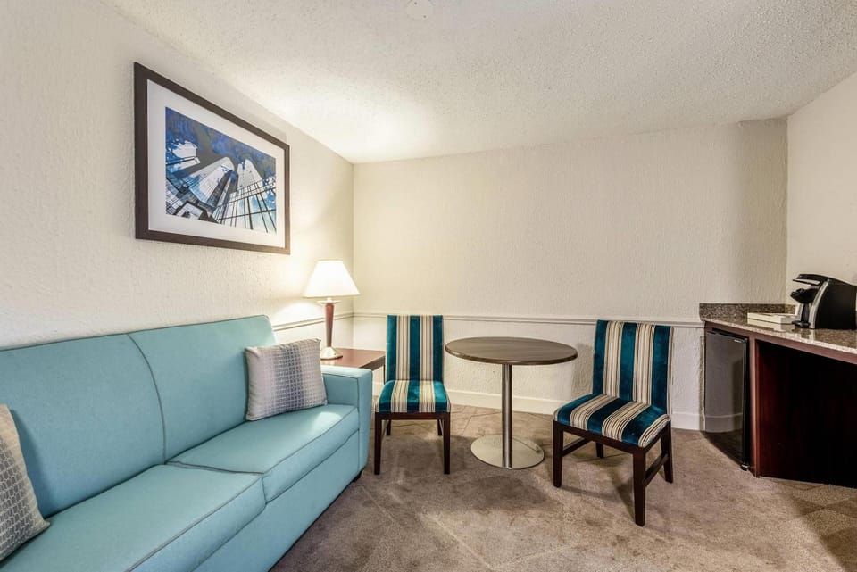 Relax on the sofa and enjoy an easy in-room meal.