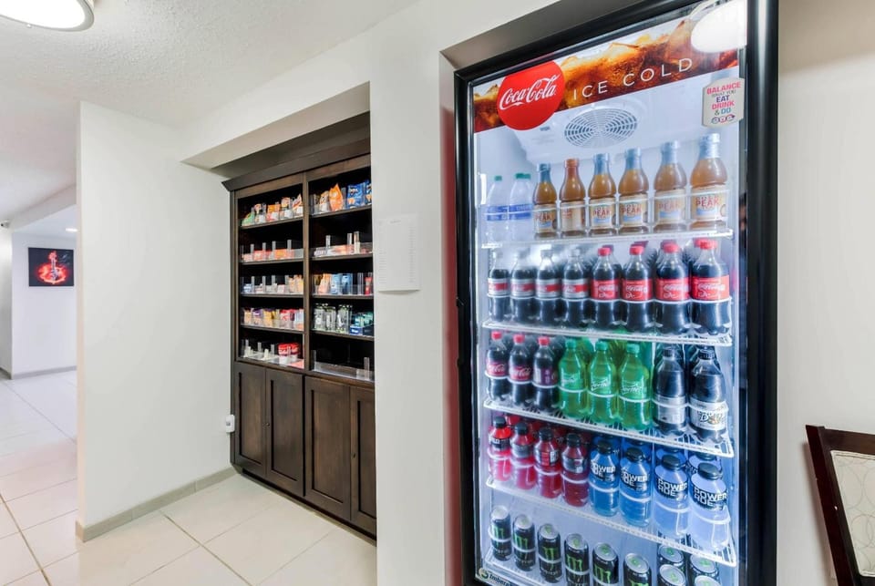 Grab drinks and snacks anytime from the convenient market.