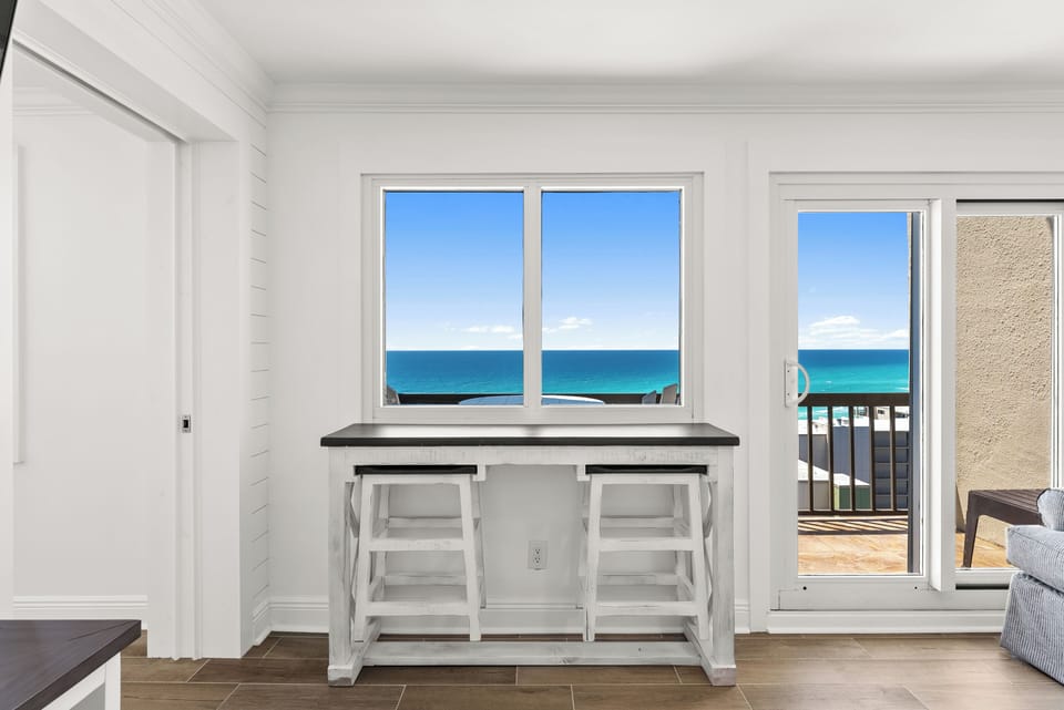 Right in front of the amazing view is additional seating for guests to dine while enjoying the serenity of the Gulf!
