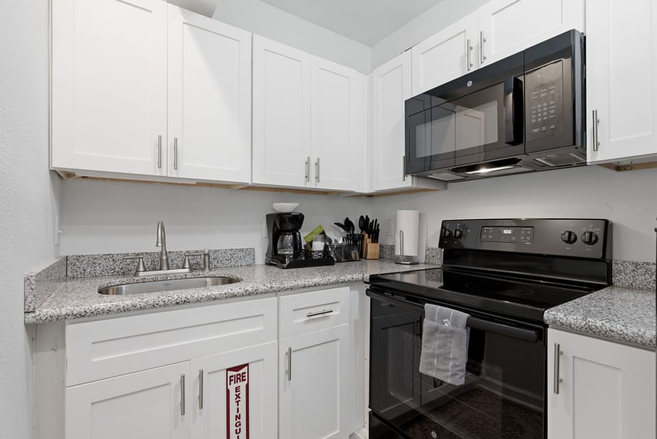 Sleek kitchen with modern essentials