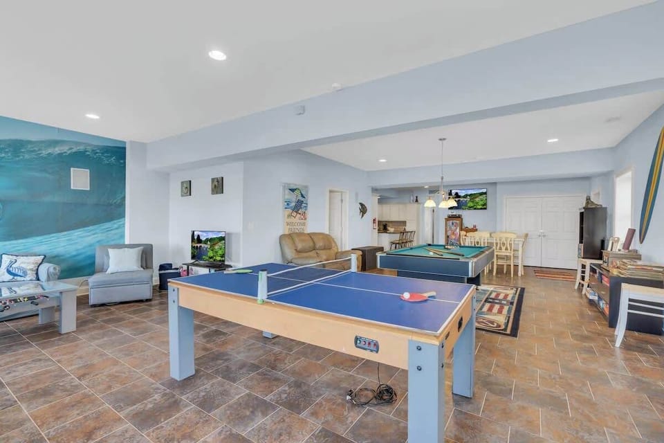 Game room view from front entry of 1st level of home.