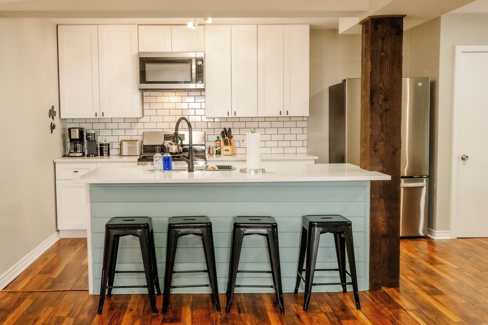 Spacious kitchen with modern appliances