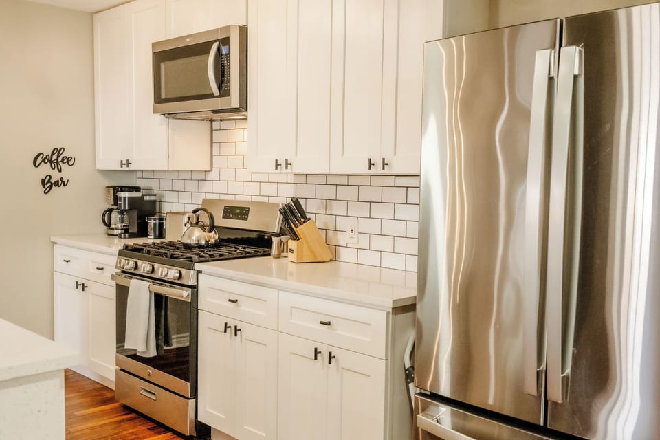 Well-stocked kitchen for home cooking