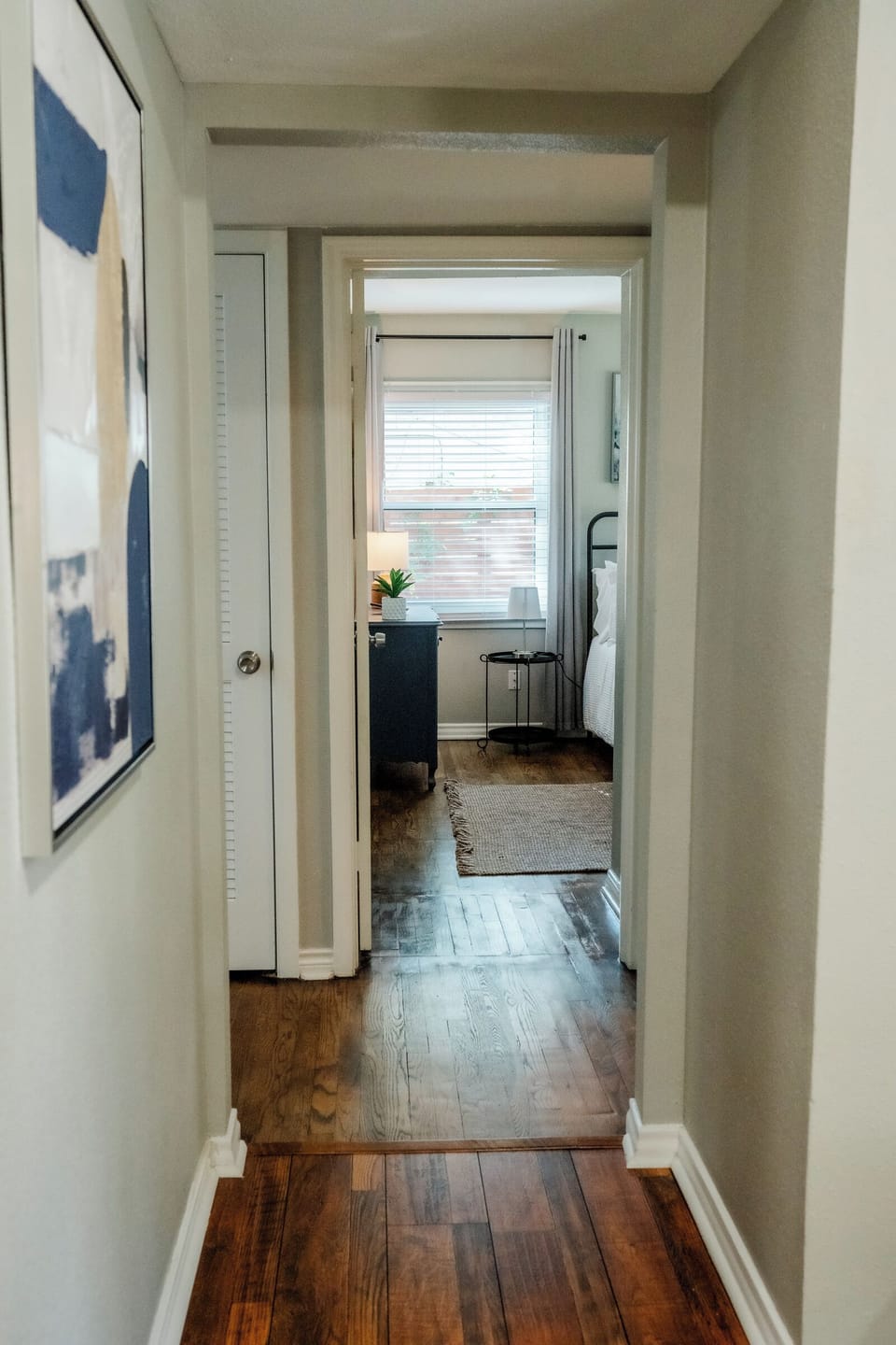 Beautiful hallway leading to queen guest room 