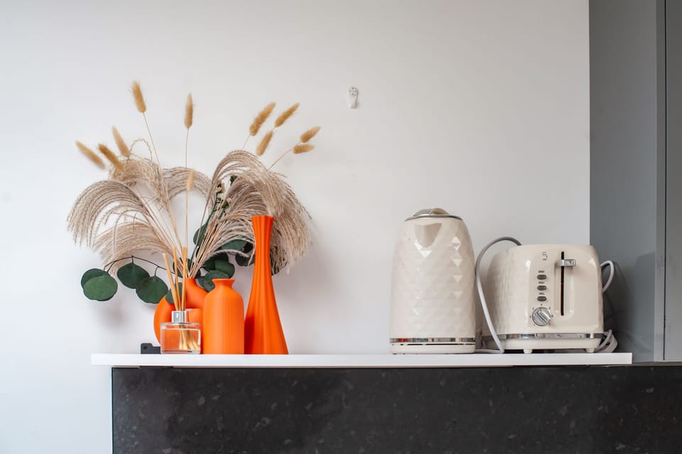Photo of modern kitchen appliances
