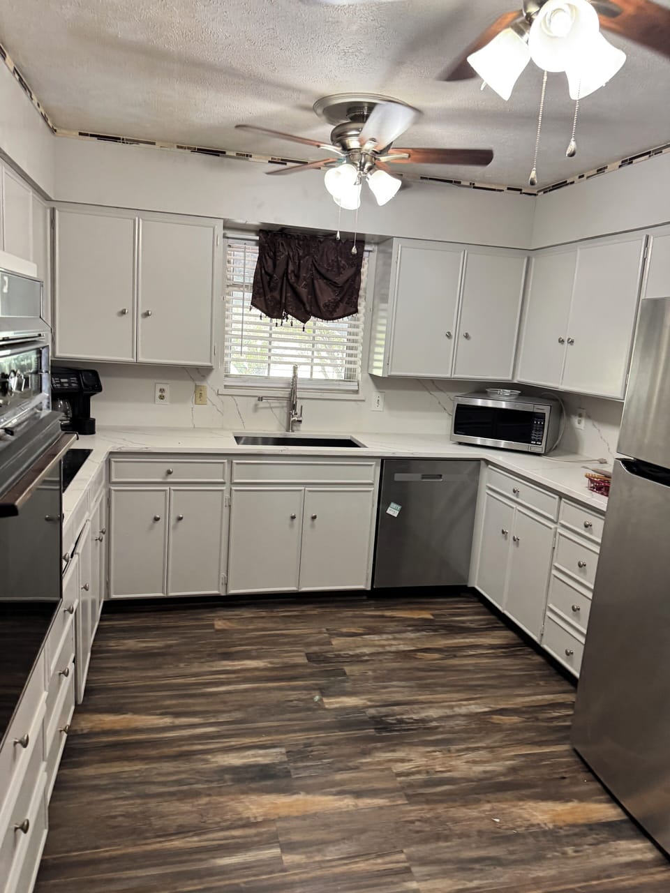 Modern kitchen with plates etc