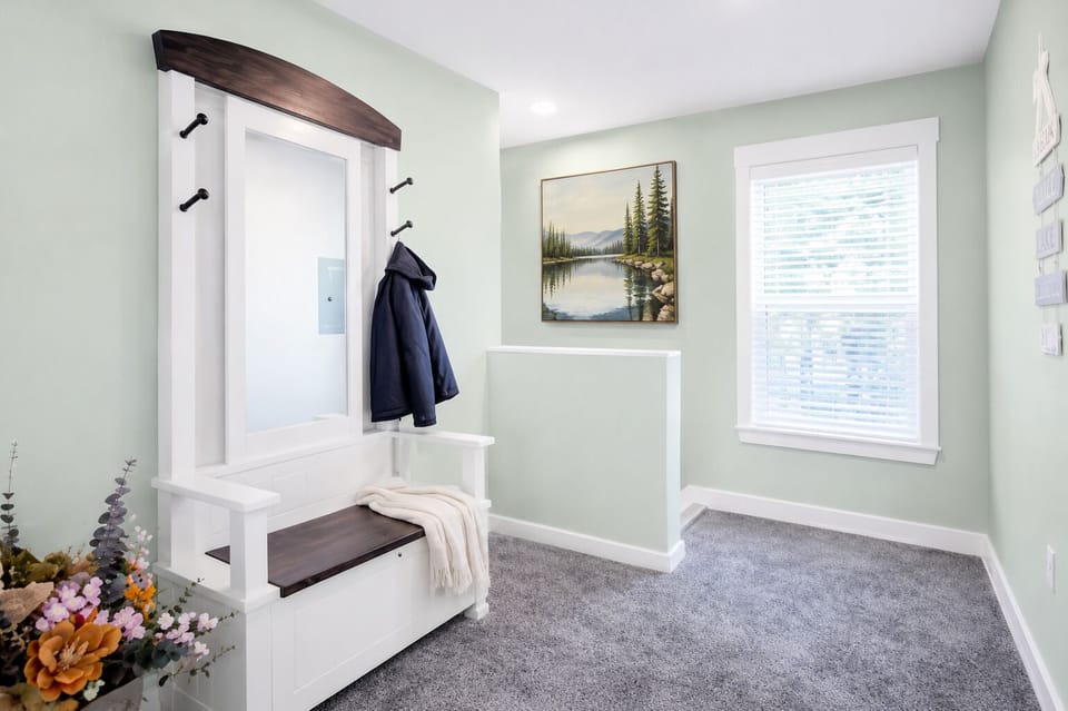 Landing area when you come up in unit 2 on 2nd floor. Unwind, relax and settle.