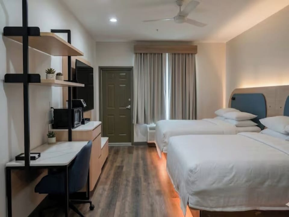 Settle in to work comfortably at the dedicated desk.