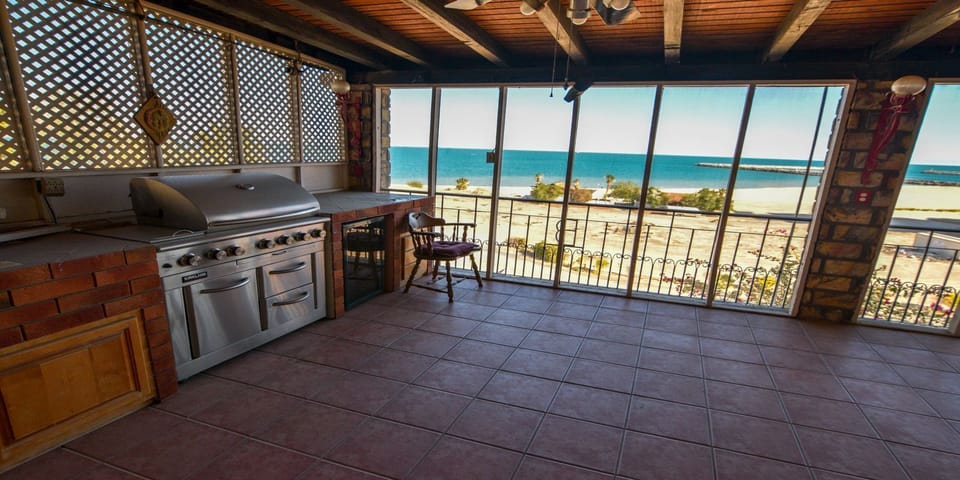 Fire up the grill at Casa Barber vacation rental in San Felipe BC — the dedicated barbeque area is perfect for evening cookouts with your group.