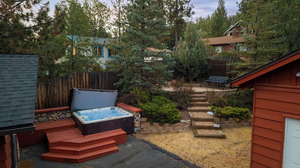 Backyard - Fenced Backyard with a private hot tub and basketball