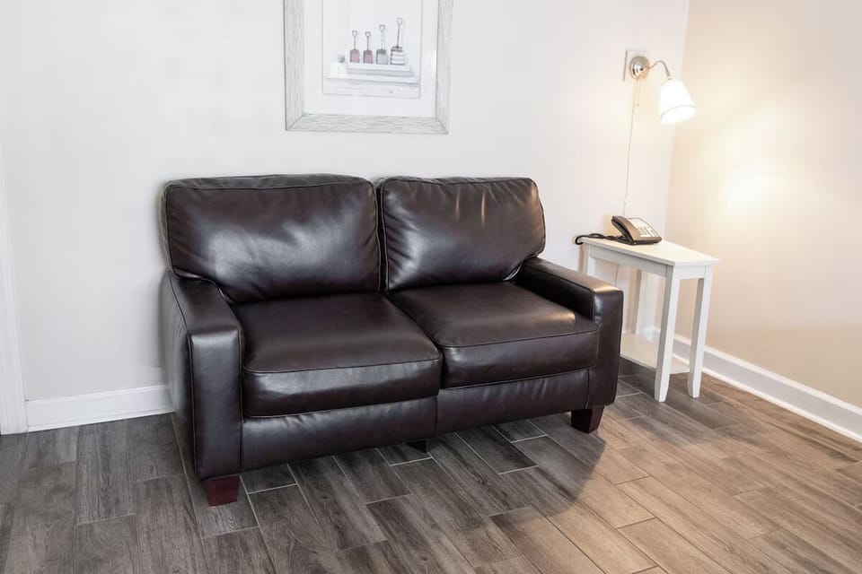 Unwind on the cozy loveseat after a sun-soaked day.