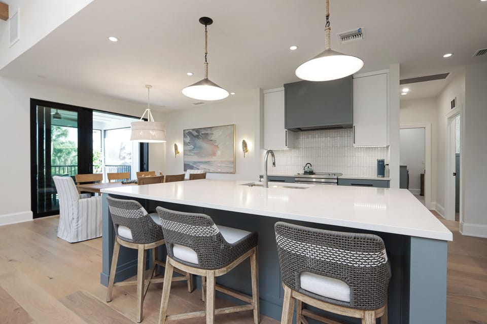 Counter seating in the kitchen