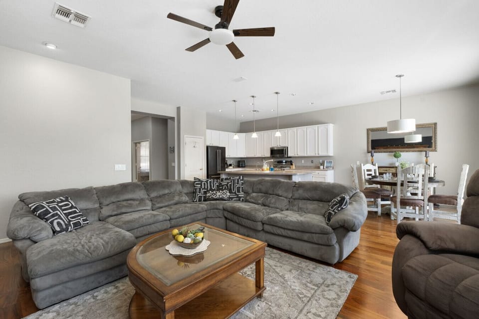 Living Room | Sectional Sofa | Open Kitchen Access & Dining Area