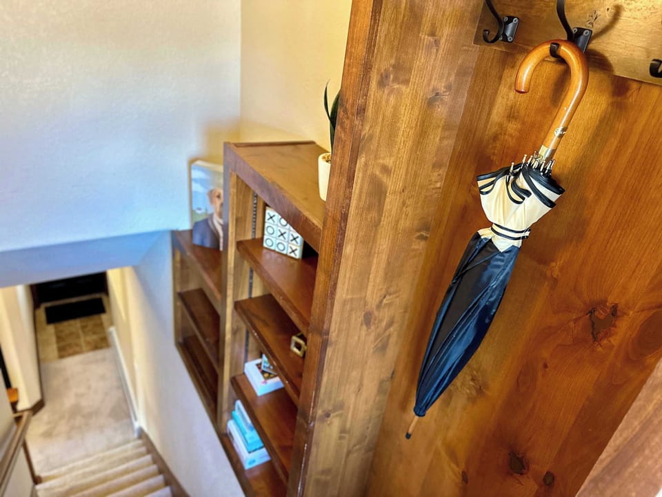Stairway from main level to downstairs.